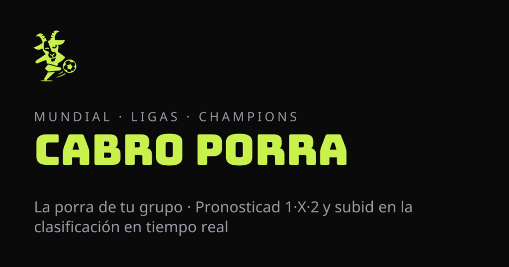 Cabro Porra — la porra de fútbol de tu grupo
